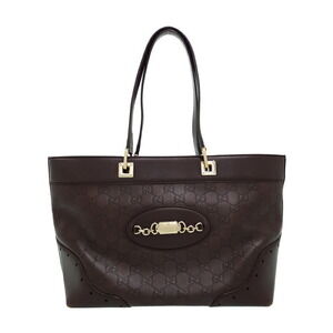 Gucci Guccissima Leather Punch Tote brown